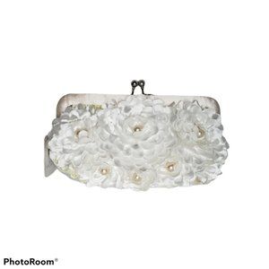 Jessica McClintock Satin Floral clutch